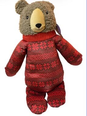 Boots & Barkley Holiday Bear Dog Toy Crinkle & Squeak NWT